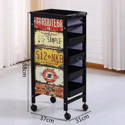 Hairdressing special tools car barber shop hair salon hot dyeing trolley retro multi-function beauty bar car clearance specials - Цвет: 0.0. 16