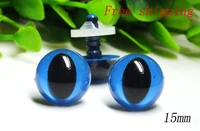 fress ship15mm bule color animal eyes safety eyes cat eyes for amigurumi 100pcs