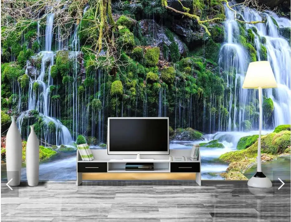 Фотообои с водопадом декоративная настенная 3D Бумага для стен Nature View Canvas HD фото
