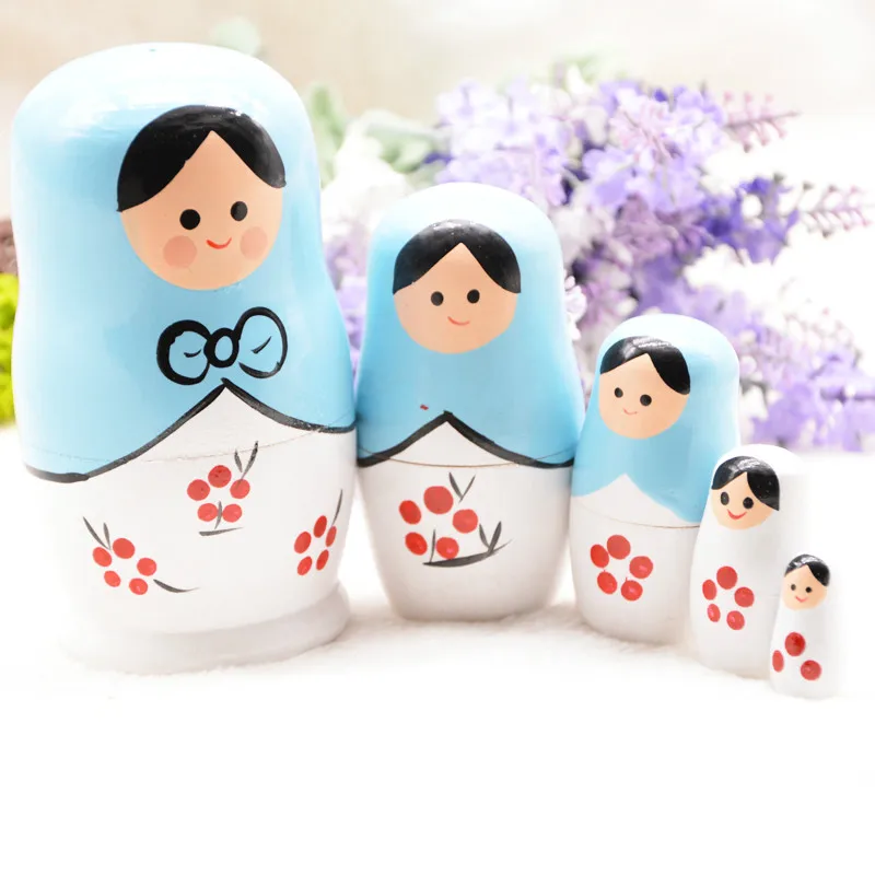 В наличии шесть цветов русские куклы матрешка кукла деревянная ручная работа 5