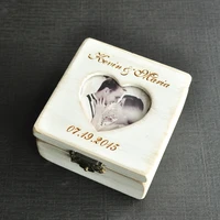 personalized wedding ring boxengraved names and date ring bearer boxheart shape photo wedding ring boxwedding ring pillow