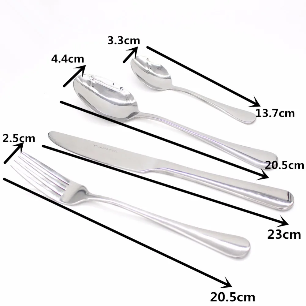 4 шт. Нержавеющая сталь набор столовых приборов Услуги 1 Набор посуды Ужин Ложка