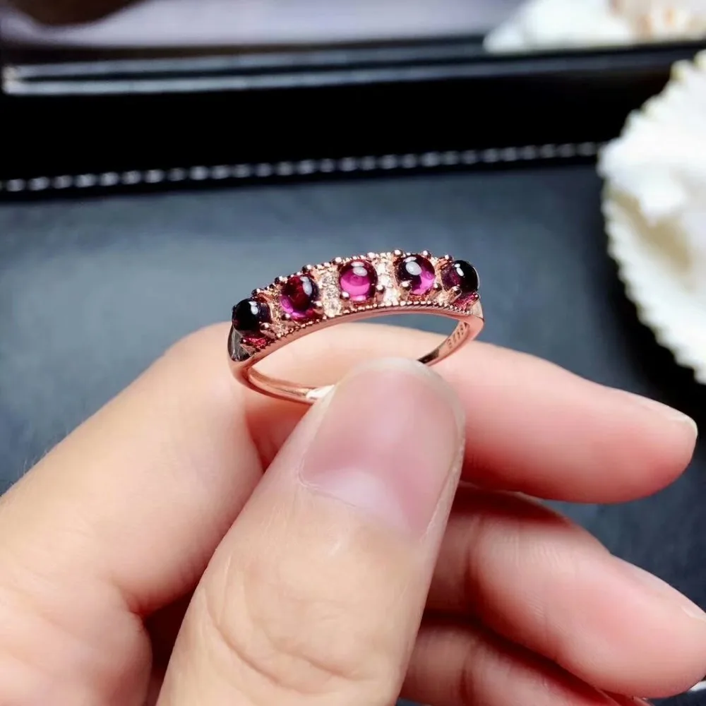 Женское кольцо с гранатом SHILOVEM свадебное ювелирное изделие из настоящего