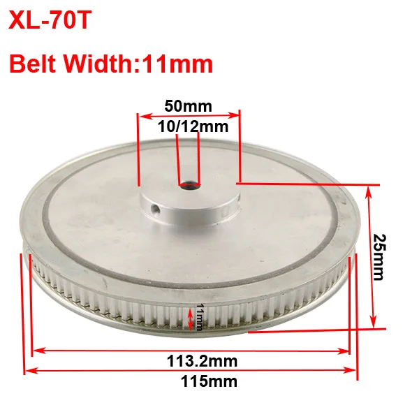 LUPULLEY XL 70T зубчатый шкив Диаметр 10 мм/12 мм круче моторный шкив 70 т сплав зубчатый ремень шкив принтер запчасти для станков с ЧПУ