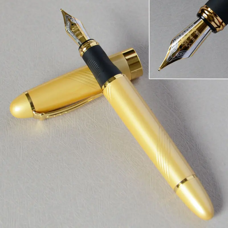 Ручка перьевая JINHAO 0 7 с наконечником 18 КГП 450 мм золотистая роскошная для школы и