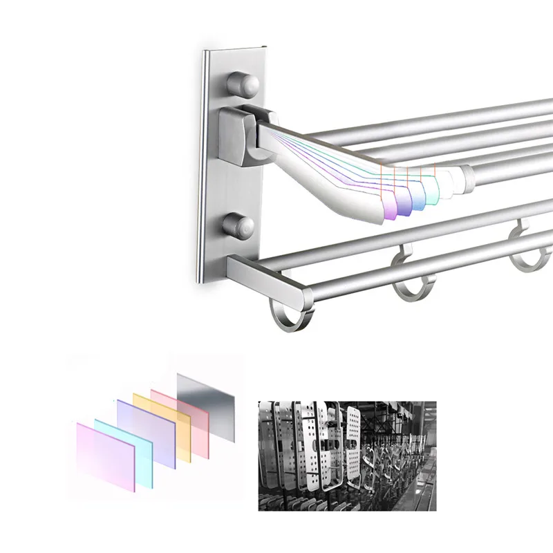 Алюминиевый Подвесной Держатель для ванной комнаты вешалка полотенец складные