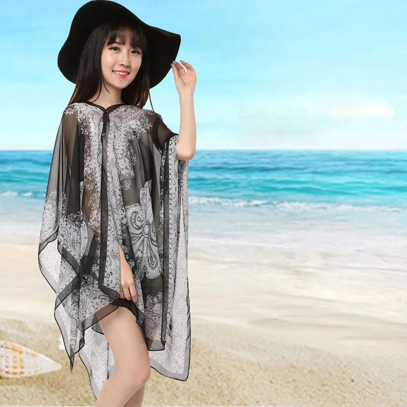 Летний шарф женские шали и шарфы Пейсли шелк Пашмина с пуговицами Солнцезащитная