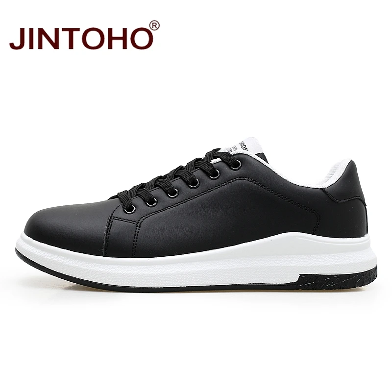 JINTOHO модные брендовые повседневные мужские кожаные туфли белые дышащие