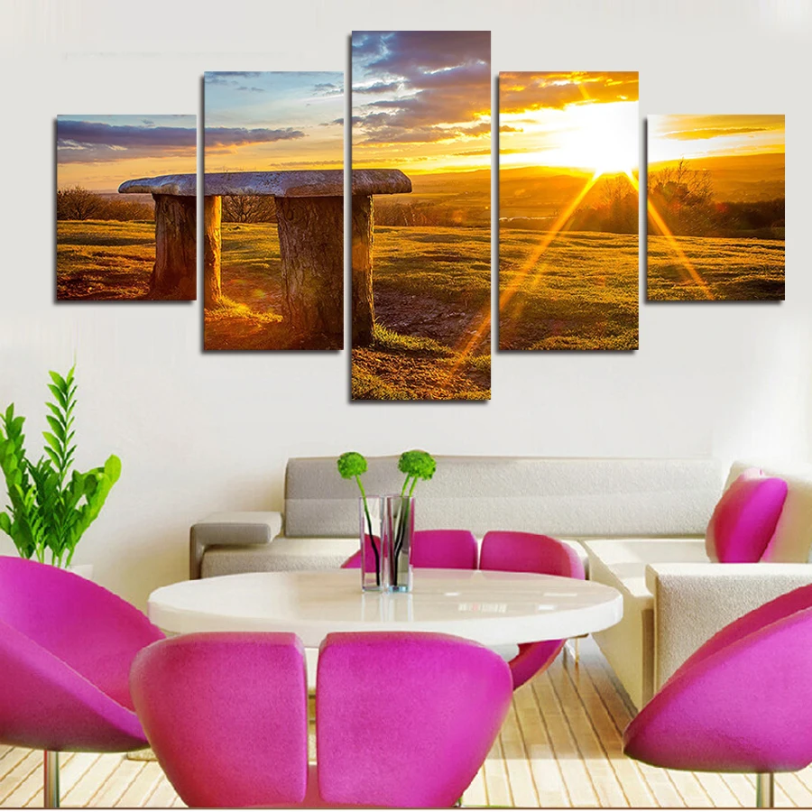 5 шт. хит продаж современный Солнечный пейзаж настенная живопись украшение для