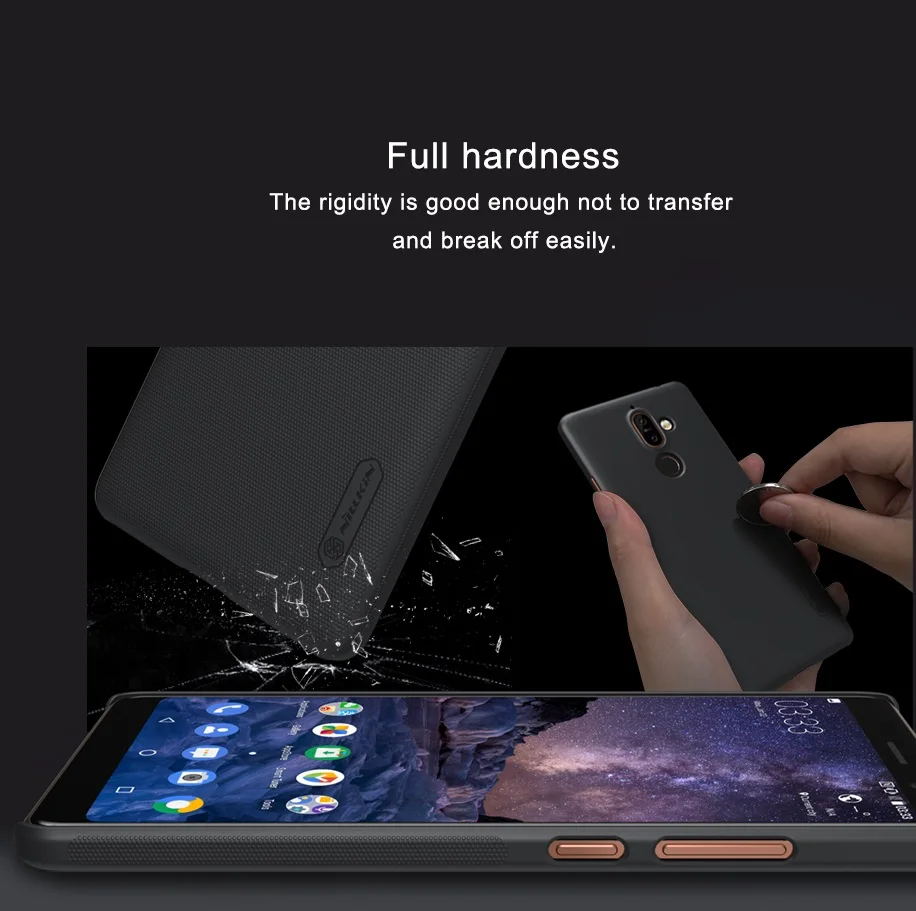 For nokia 7 plus case cover NILLKIN Frosted PC hard back with Gift Phone Holder for 7plus 6.0 inch |