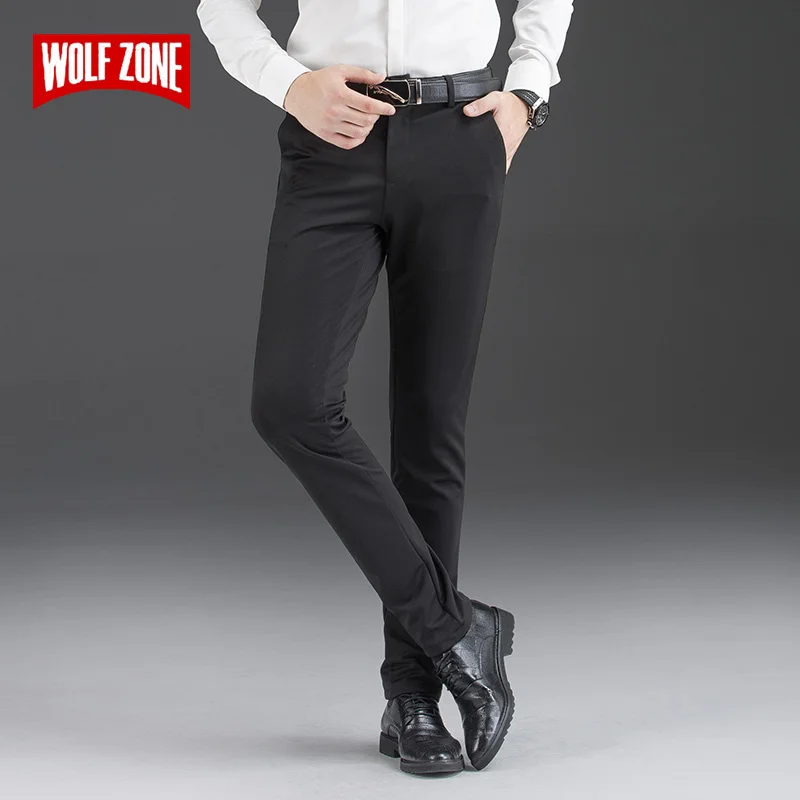 2018 Модные осенние зимние повседневные обтягивающие мужские брюки подходят для