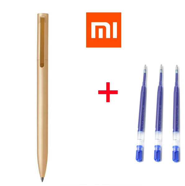 Металлическая ручка Xiaomi [1 металлическая + 3 синие чернила] оригинальная mijia для
