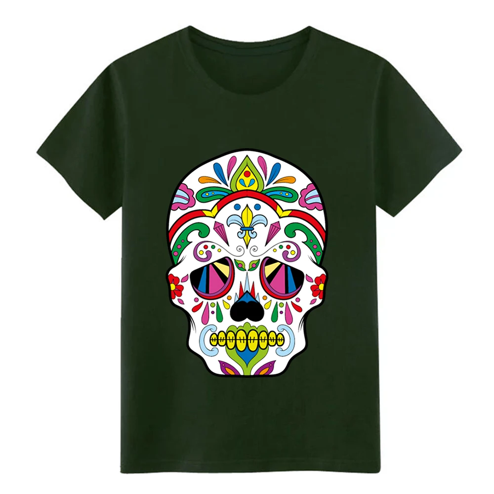 Мужская футболка Sugar Skull с принтом короткий рукав вырез лодочкой строгий крой