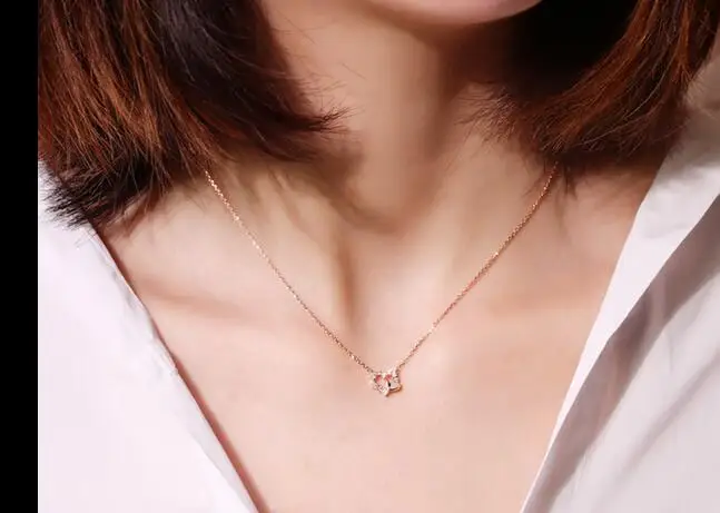 Серебряное ожерелье WANG select Женская цепочка до ключицы кулон в форме сердца новые