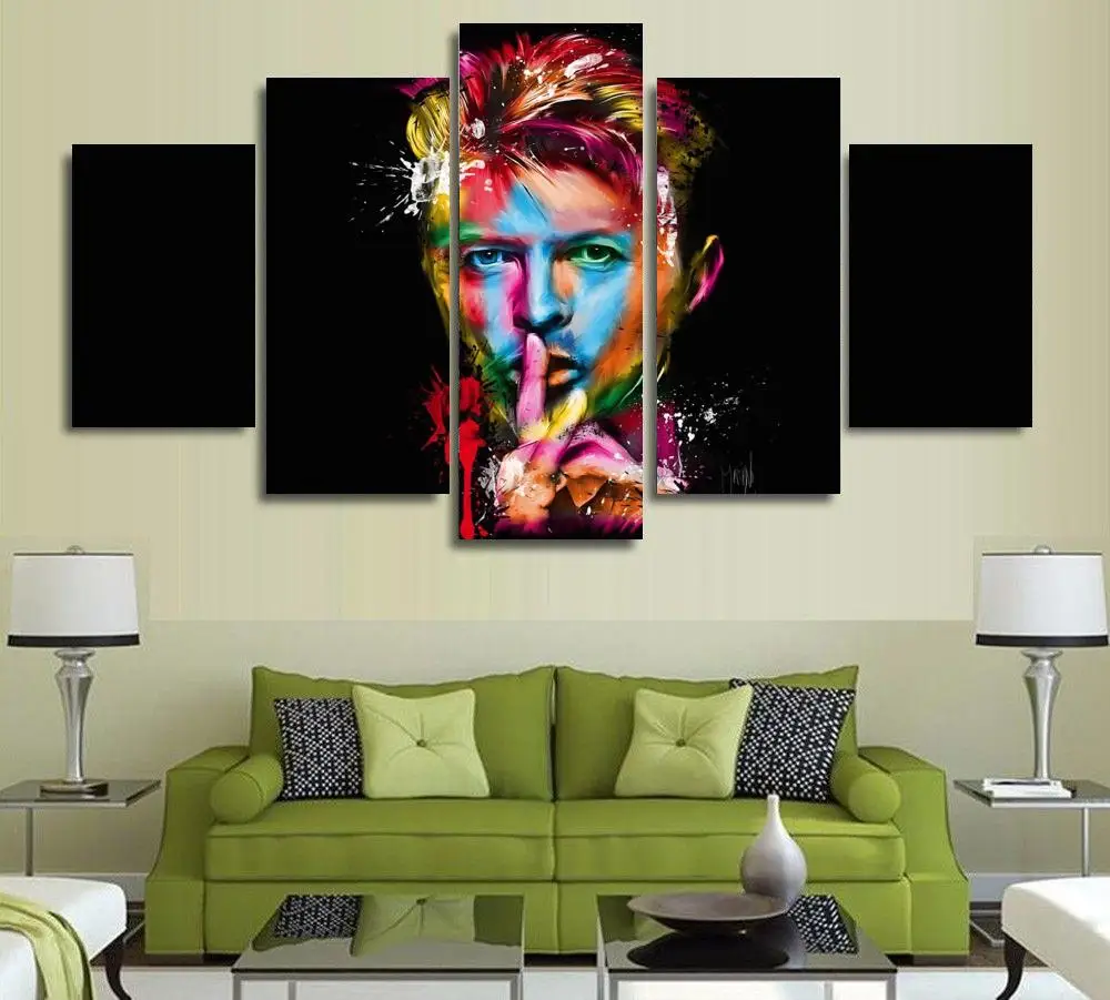 HD печатные модульные фотографии 5 Панель Холст Картина Давид Боуи певец Songwriter