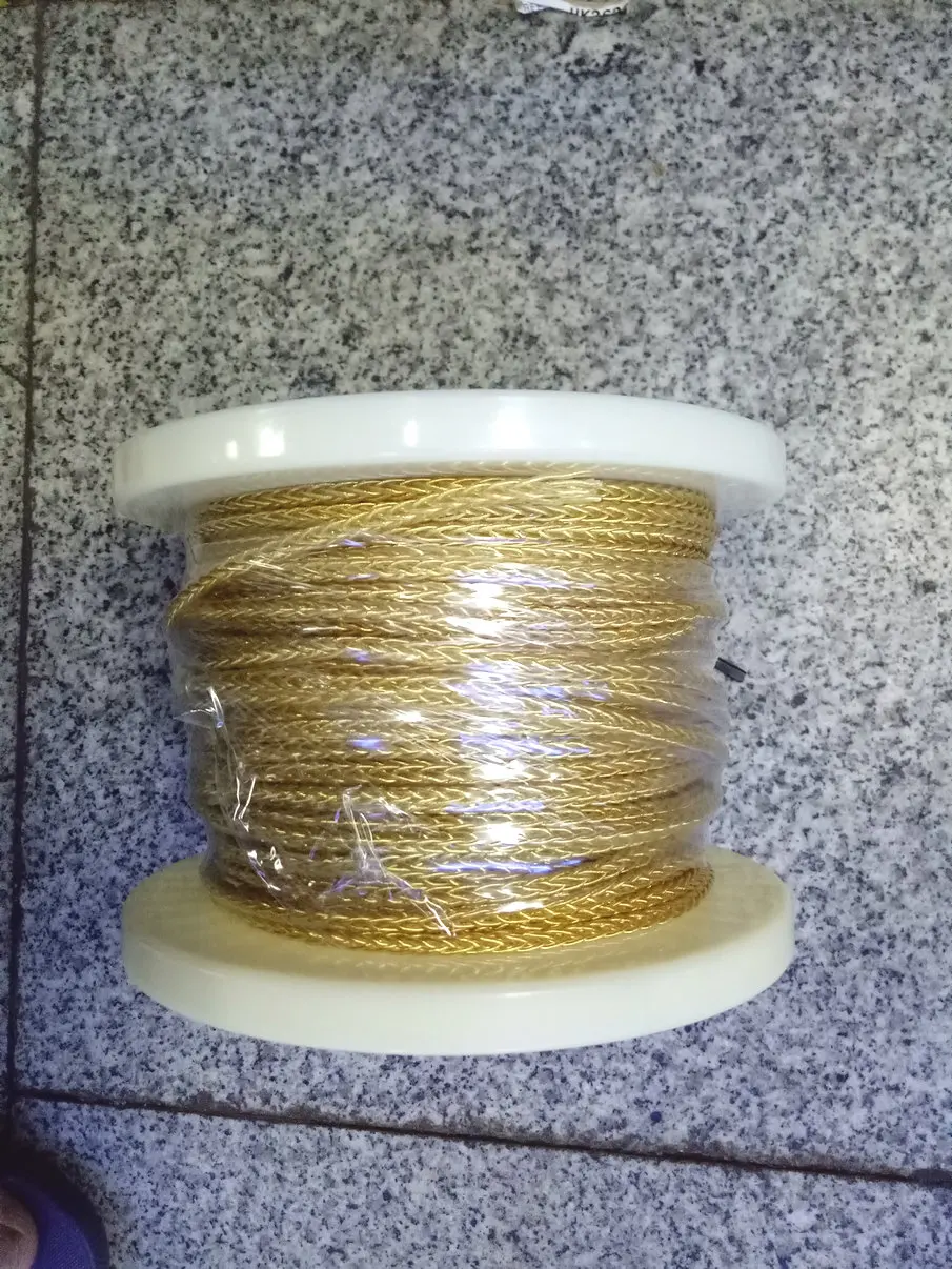 1 Катушка Золотой 50 м DIY 8-ядерный наушник аудио обновленный кабель для наушников