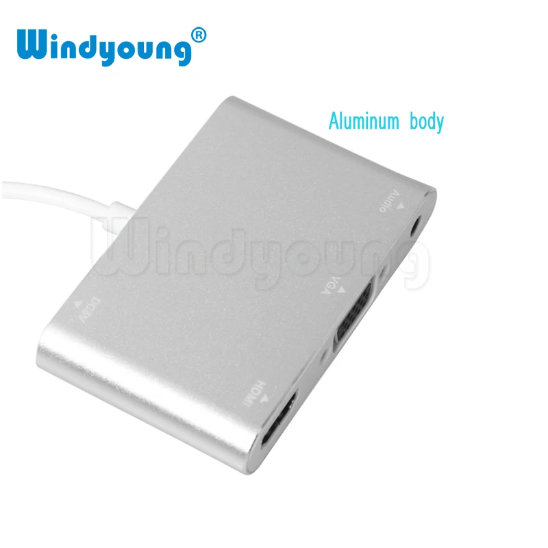 Новейший серебристый алюминиевый сплав для lightning hdmi vga jack аудио конвертер адаптер