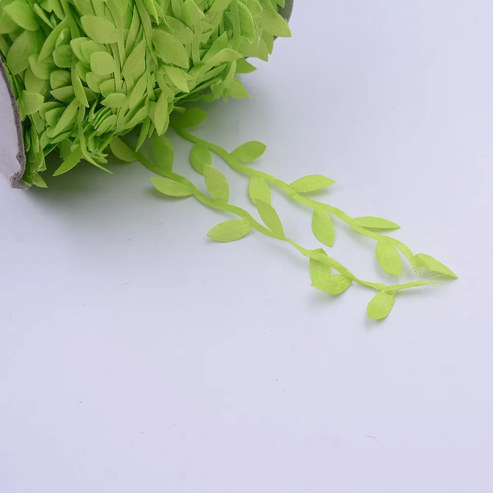 light green 5 м/лот, 5 цветов, искусственные шелковые листья, Цветочная лоза, украшение для дома, свадебное украшение, аксессуары для венков, вечерние припасы: цветы - Цвет: light green