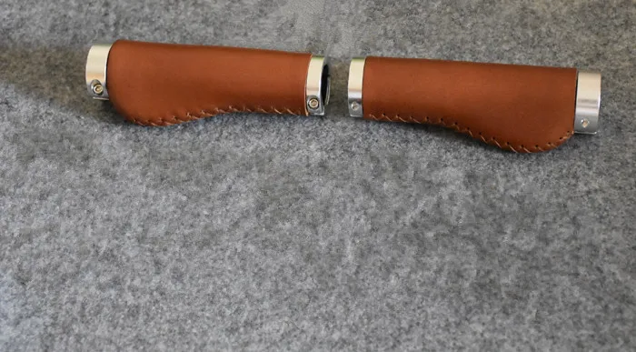 Brown Классические велосипедные ручки KAILE, ретро ручки на руль велосипеда, действительно кожаные рукоятки, Аксессуары для велосипеда - Цвет: Brown