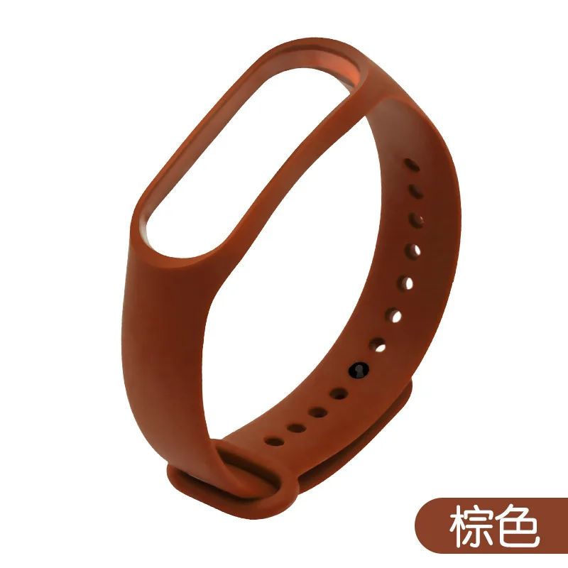 Brown 1 шт. силиконовый цветной ремешок для Xiaomi mi 3 сменный Мягкий ТПУ модный спортивный браслет для mi Band 3 - Цвет ремешка: Brown