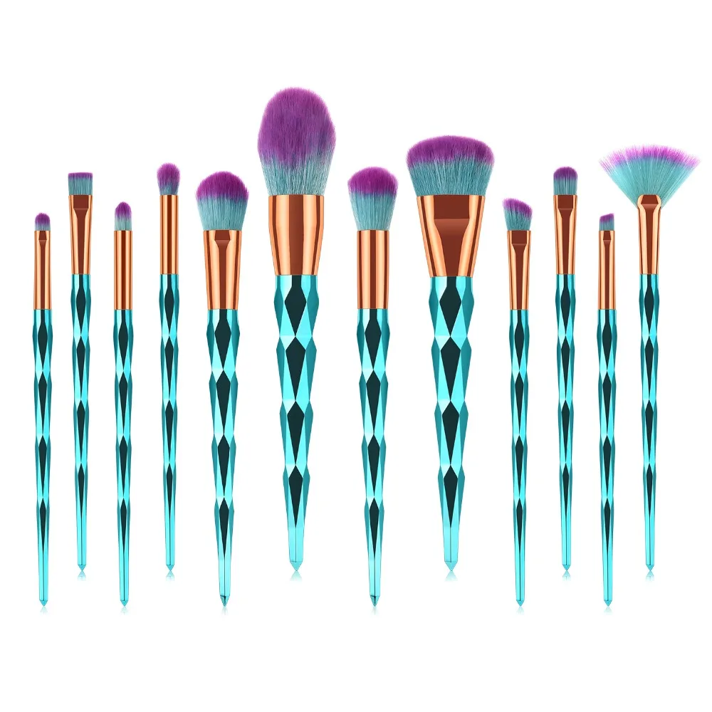 Pro 12 шт. Diamond кисти для макияжа Набор Фонд лицо Косметика Кисти Красота Essentials
