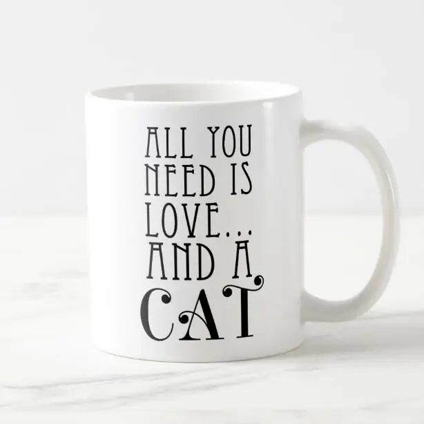Все что вам нужно это кофейная кружка Love and a Cat новинка котик пивные кружки для
