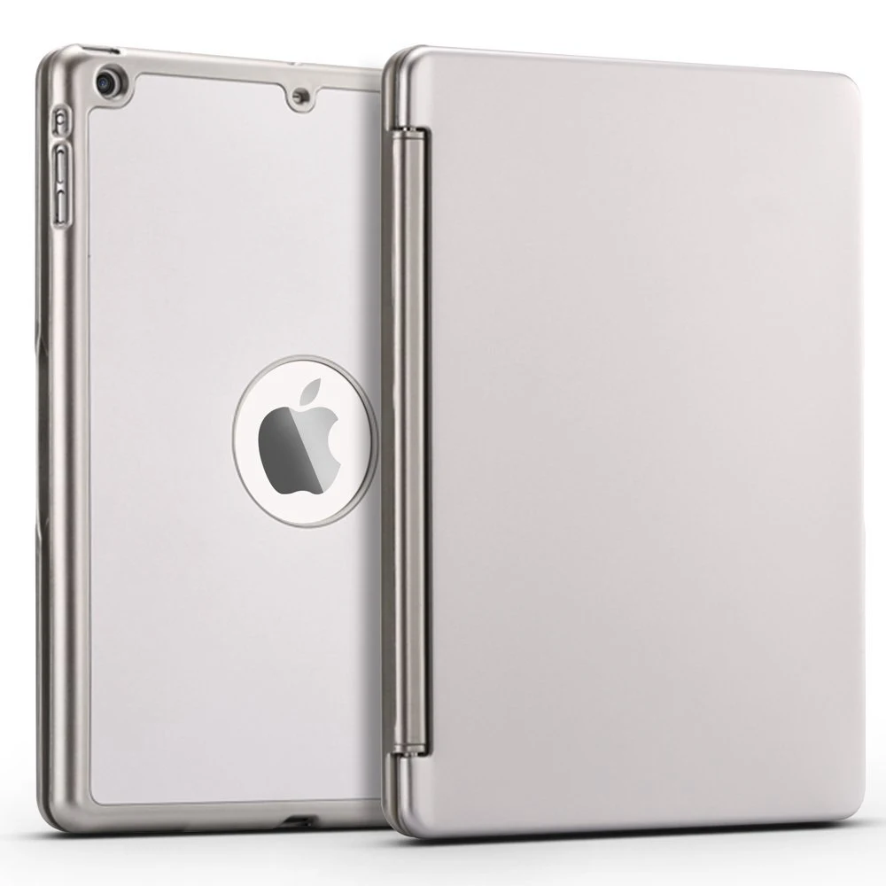 Для нового iPad 9,7 ультра тонкий Smart Алюминий Bluetooth русский/испанский/Иврит Клавиатура чехол с 7 цветов светодио дный светодиодной подсветкой