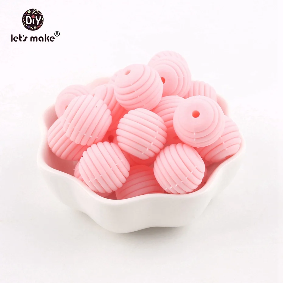 pink spiral beads Давайте сделаем мятный цвет спиральные бусины 5 шт. 15 мм Силиконовые Круглые DIY Уход ювелирные аксессуары в виде бусин BPA Бесплатно Детские Прорезыватели - Цвет: pink spiral beads