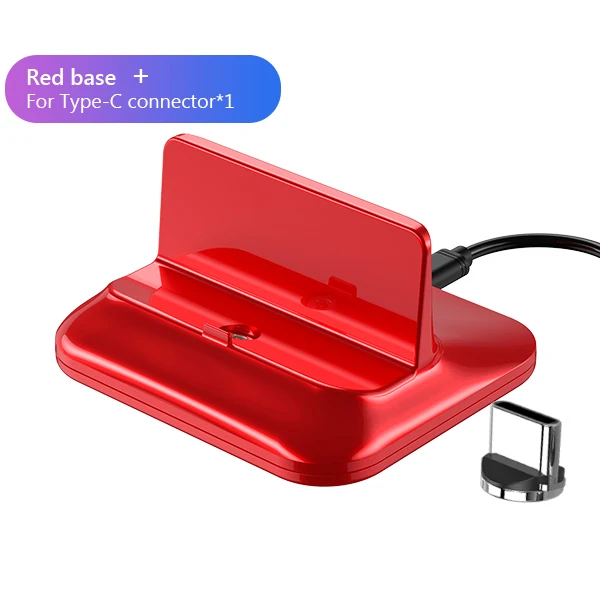 Red For Type-C ACCEZZ магнитное зарядное устройство держатель телефона быстрое зарядное Освещение Micro usb type C для iPhone Xiaomi samsung Магнитная подставка для телефона - Цвет: Red For Type-C