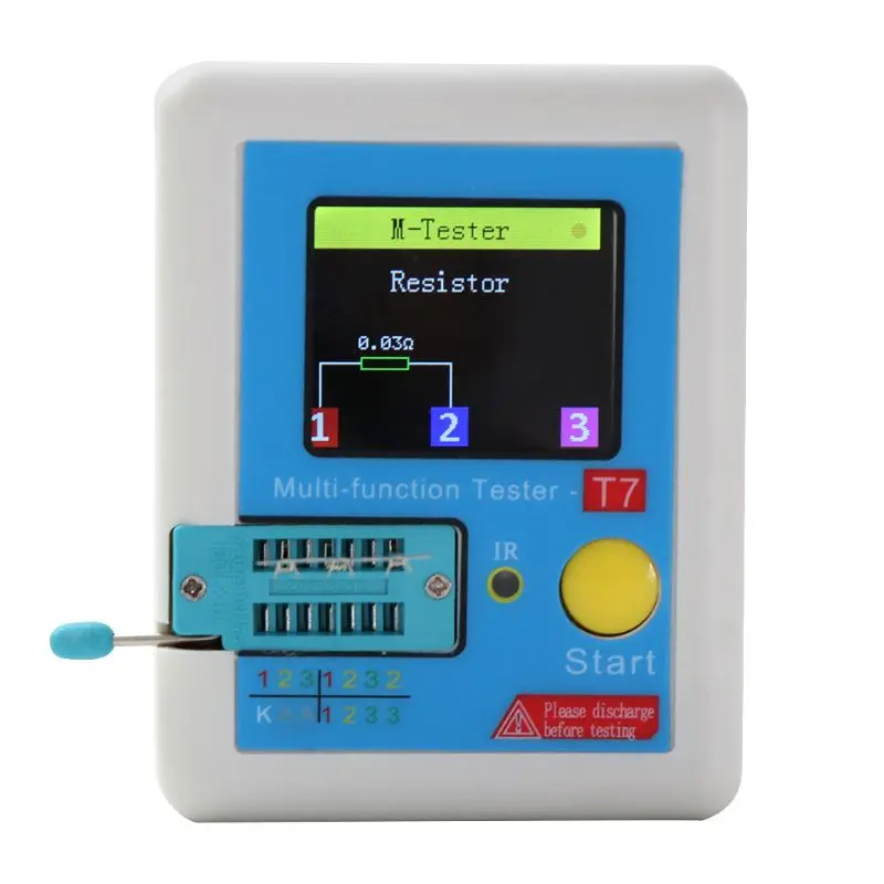 LCR T7 Новый транзисторный Тестер TFT диодный триодный измеритель емкости ESR