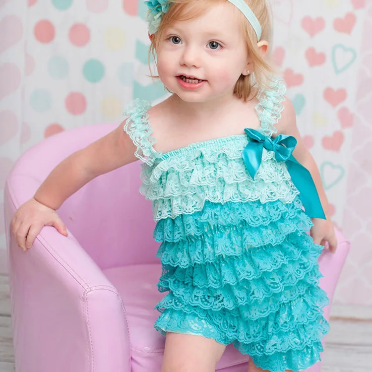 Лидер продаж детский двухцветный кружевной комбинезон с оборками блузка