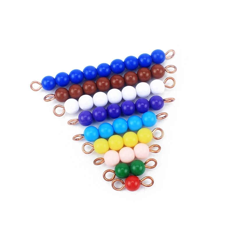 Tablero de madera Montessori para adolescentes y Tens, juguetes de barra con cuentas de Color para ni&ntilde;os, entrenamiento preescolar para la primera infancia, versi&oacute;n sencilla-4