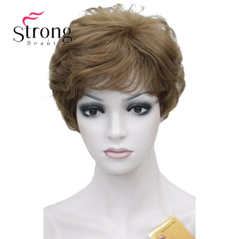 StrongBeauty женский короткий синтетический парик из натуральных волос, светильник, парик из коричневых волос
