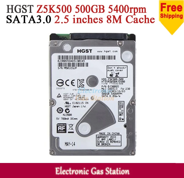 Оригинальный Ноутбук Жесткий Диск HGST 500 Г 2.5 дюйм(ов) 5400 об./мин. 8 МБ Кэш SATA3.0 7 мм