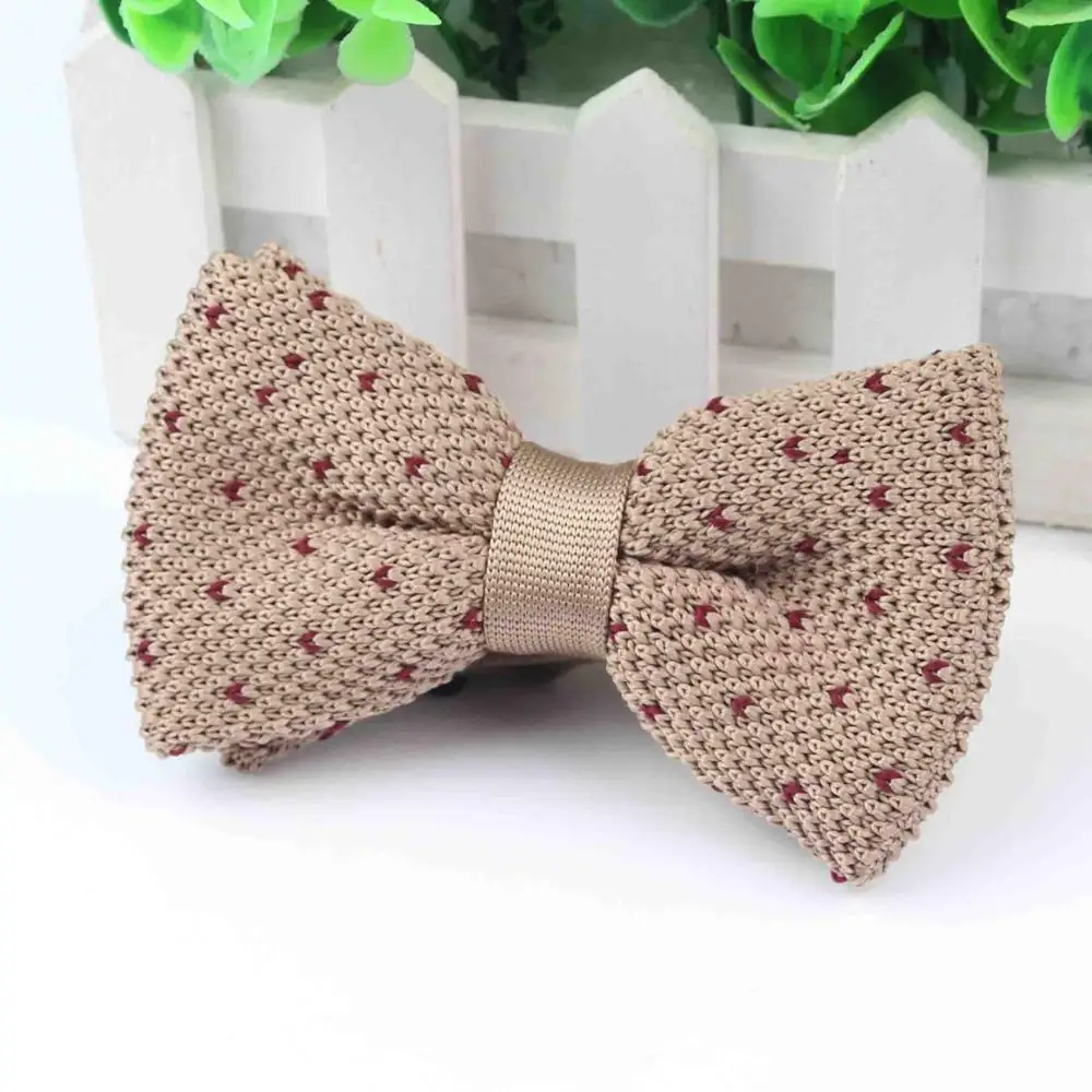 Мужские галстуки для шеи, смокинг, вязаная бабочка, звездный, в горошек, галстук-бабочка, толстые, двухслойные, предварительно завязанные, регулируемые, вязаные, повседневные Галстуки - Цвет: 8