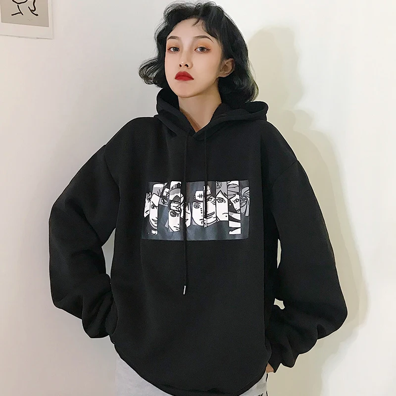 Sudadera Mujer Harajuku модные женские туфли Толстовки корейский Ulzzang Винтаж флис с длинным рукавом толстовки с капюшоном топы - Цвет: see chart