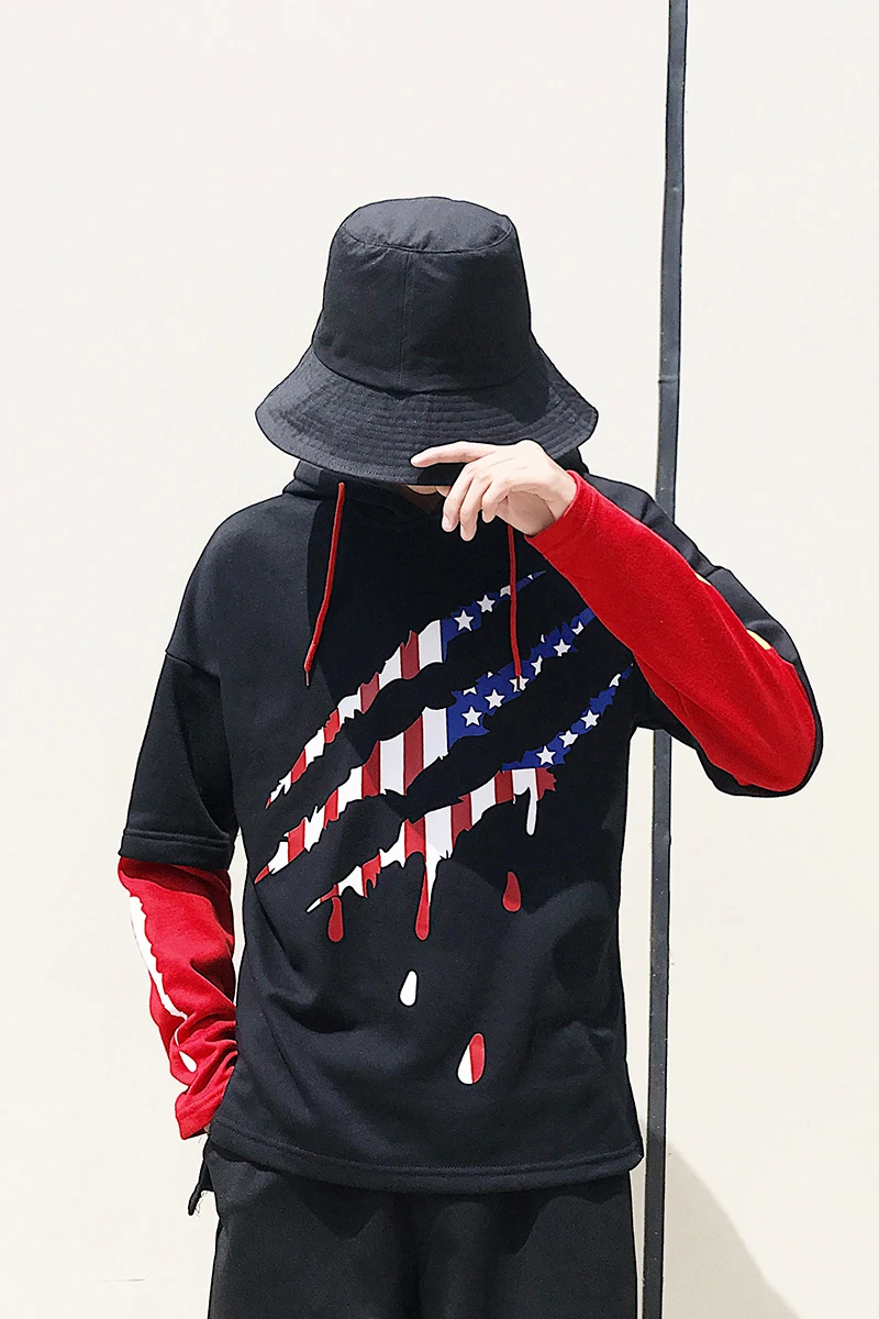 Из хлопка для отдыха модные мужские толстовки с капюшоном длинное пальто