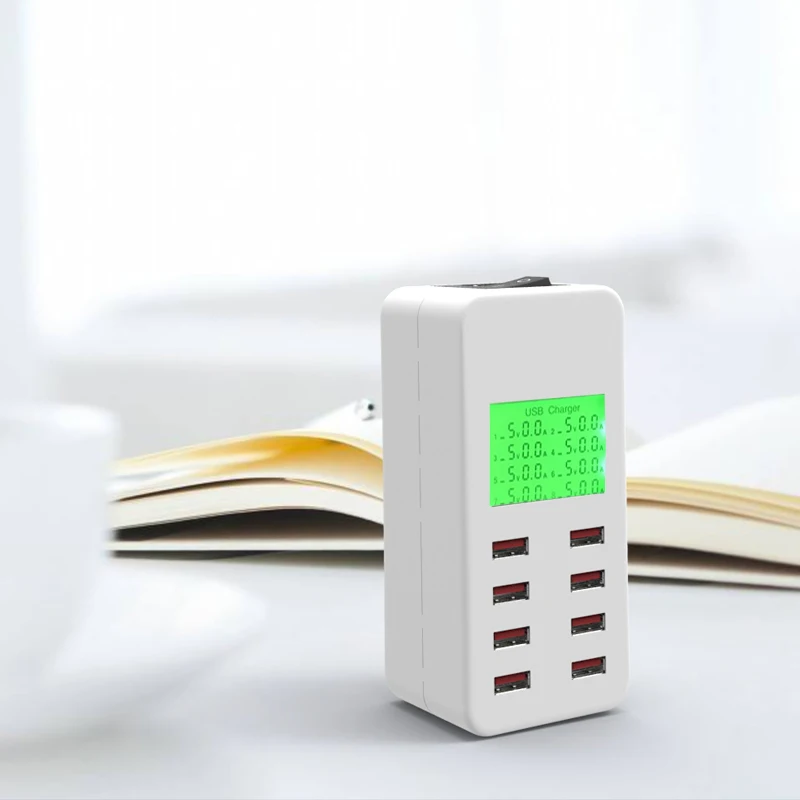 Смарт Usb зарядное устройство Led дисплей 8 Порт 40 Вт Быстрая зарядка для Iphone Ipad Samsung