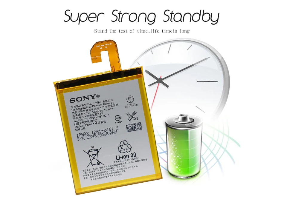 Sony LIS1558ERPC телефон Батарея 3100 мА-ч для sony Xperia Z3 L55T L55U D6653 D6603 D6633 D5803 D5833 D6616 D6708 Batteria