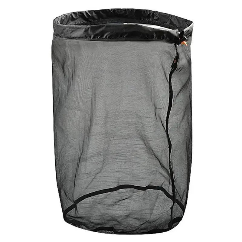 Black XXL 1 шт., сумка для стирки, для улицы, Ультралегкая, сетчатая, для кемпинга, Спортивная, на шнурке, сумка для хранения, для путешествий, органайзер, для улицы, bolsa - Цвет: Black XXL