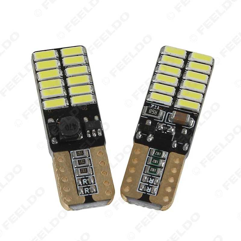 FEELOD 40 шт. T10 194 168 W5W безошибочная 4014 24 Светодиодная CAN-шина Автомобильная боковая