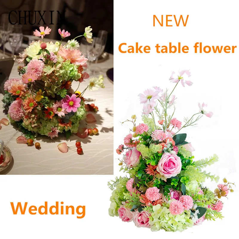 Новый искусственный Шелковый торт DIY основной стол цветок для дома студийной