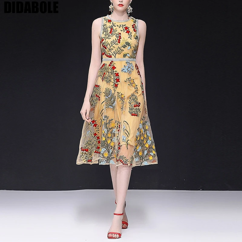 DB DIDABOLE Новая Летняя женская одежда сетка тяжелая промышленность вышивка и