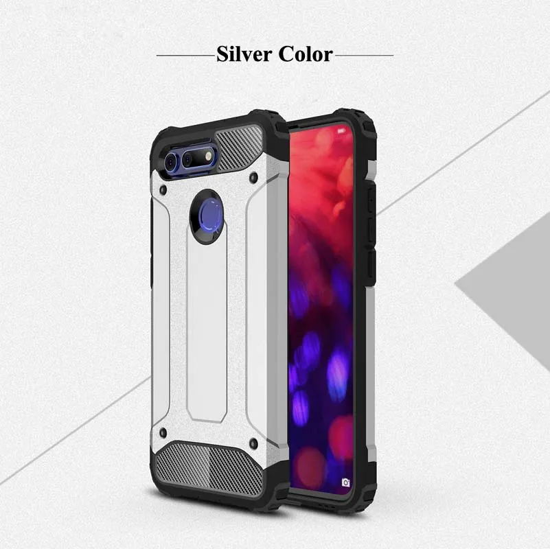 Silver Color Чехол для huawei Honor 9 10 Lite 20 10i 20i 7A 7C 9X Pro 8A 8C 8S 8X Max V10 V20 V30 Play чехол силиконовый чехол для телефона повышенной прочности с протекторным рисунком и чехол на заднюю панель - Цвет: Silver Color