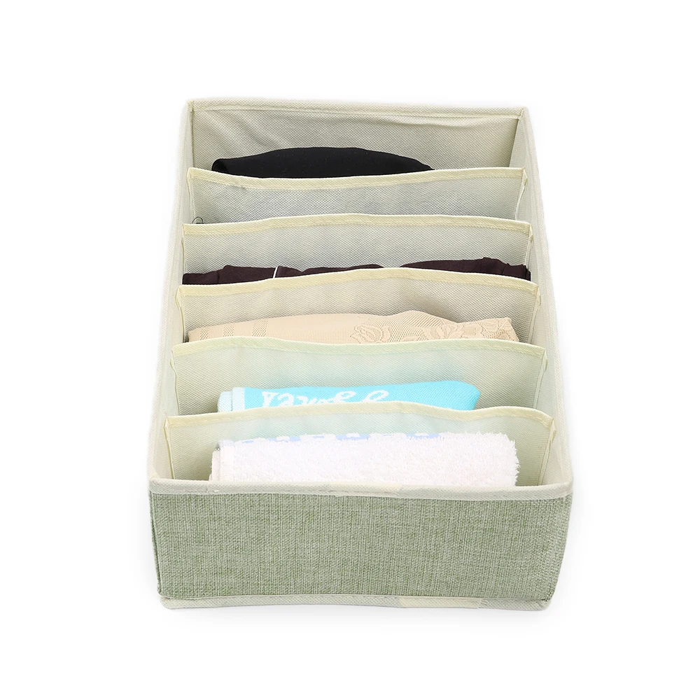 Shushi new Linen type socks underwear Storage Box Folding Closet Pattern For Bra Underwear Necktie Sock Clothing Organizer | Дом и сад