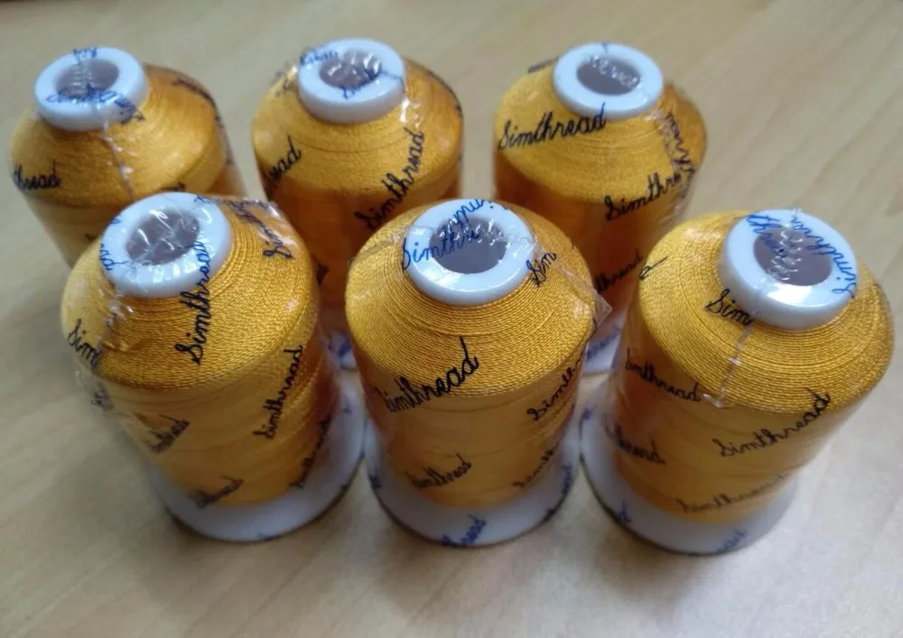 

6 Golden color 100% Polyester Machine Embroidery Thread Ideal for Any Home Embroidery Sewing Machines