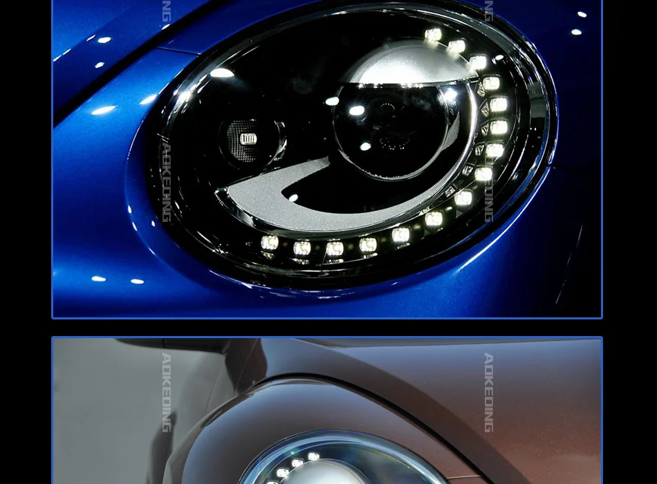 AKD тюнинг Автомобильные фары для VW Beetle светодиодные фары DRL ходовые огни Биксеноновые Противотуманные фары ангельские глаза Авто уровни