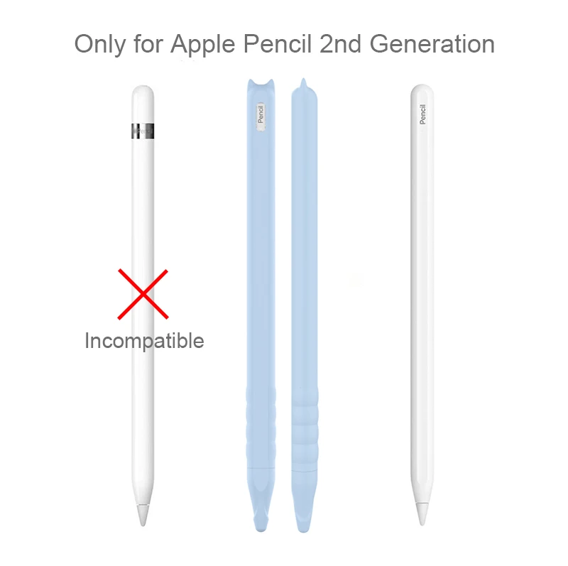 Цветной мягкий силиконовый совместимый для Apple Pencil 2 Чехол совместимый для iPad планшет стилус защитный чехол