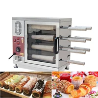 commercial 110v 220v electric toaster roll machine chimney cake oven kurtos kalacs maker hungary cone baker machine 16 rollers