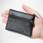 Сумка для монет для мужчин и женщин, мягкий кожаный кошелек на молнии с отделением для банковских карт, сумочка в форме монет, мини-кошелек Carteira